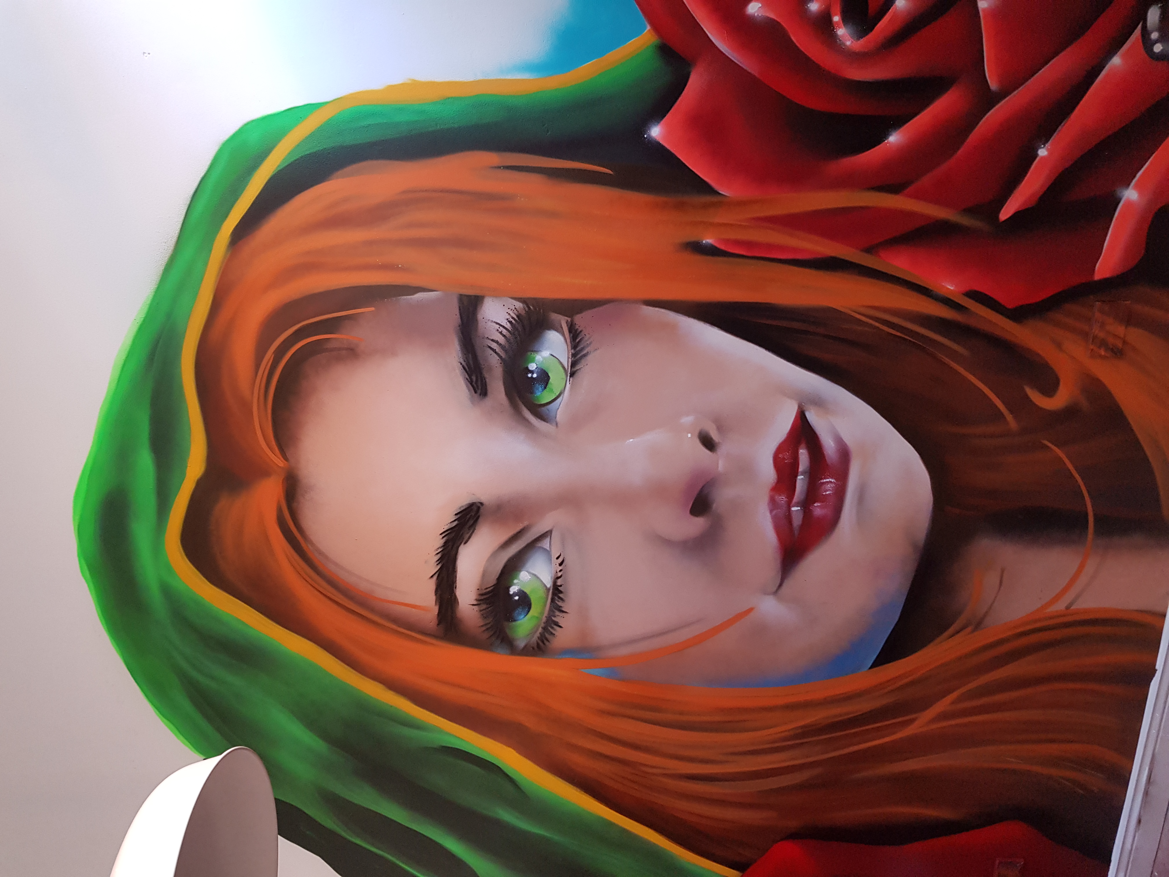 Detailed character portrait mural painted with professional spray paints on a Dublin building by ZAP Art