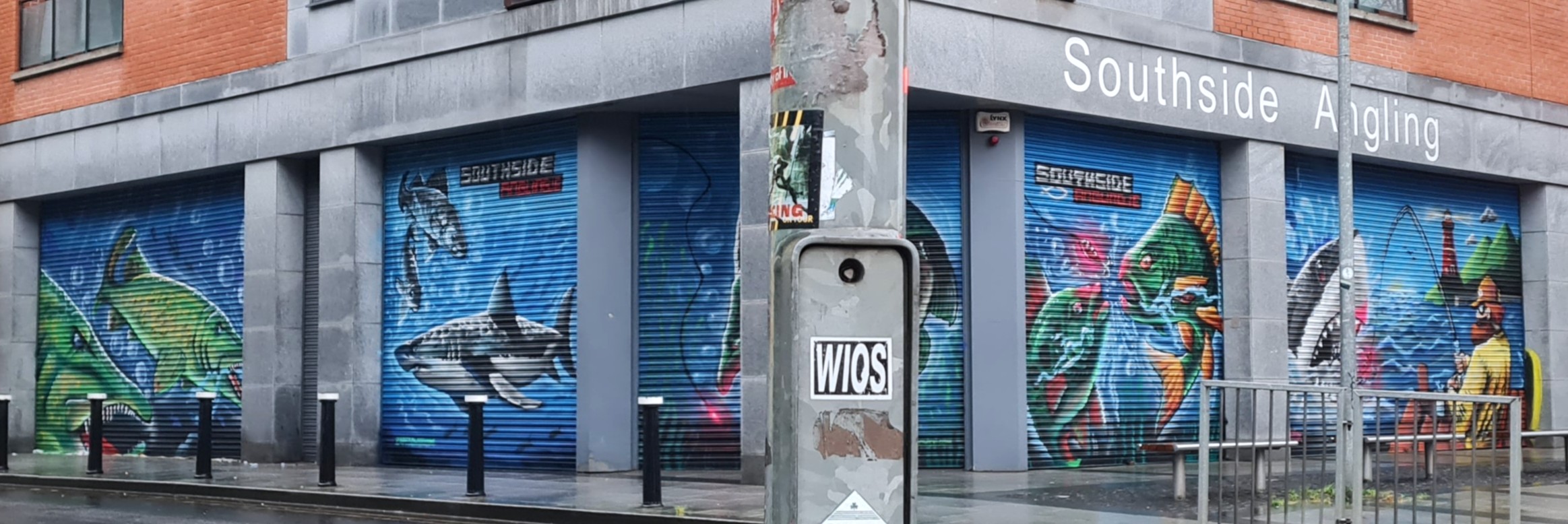 Fishing shop mural in Dublin by ZAP Art
