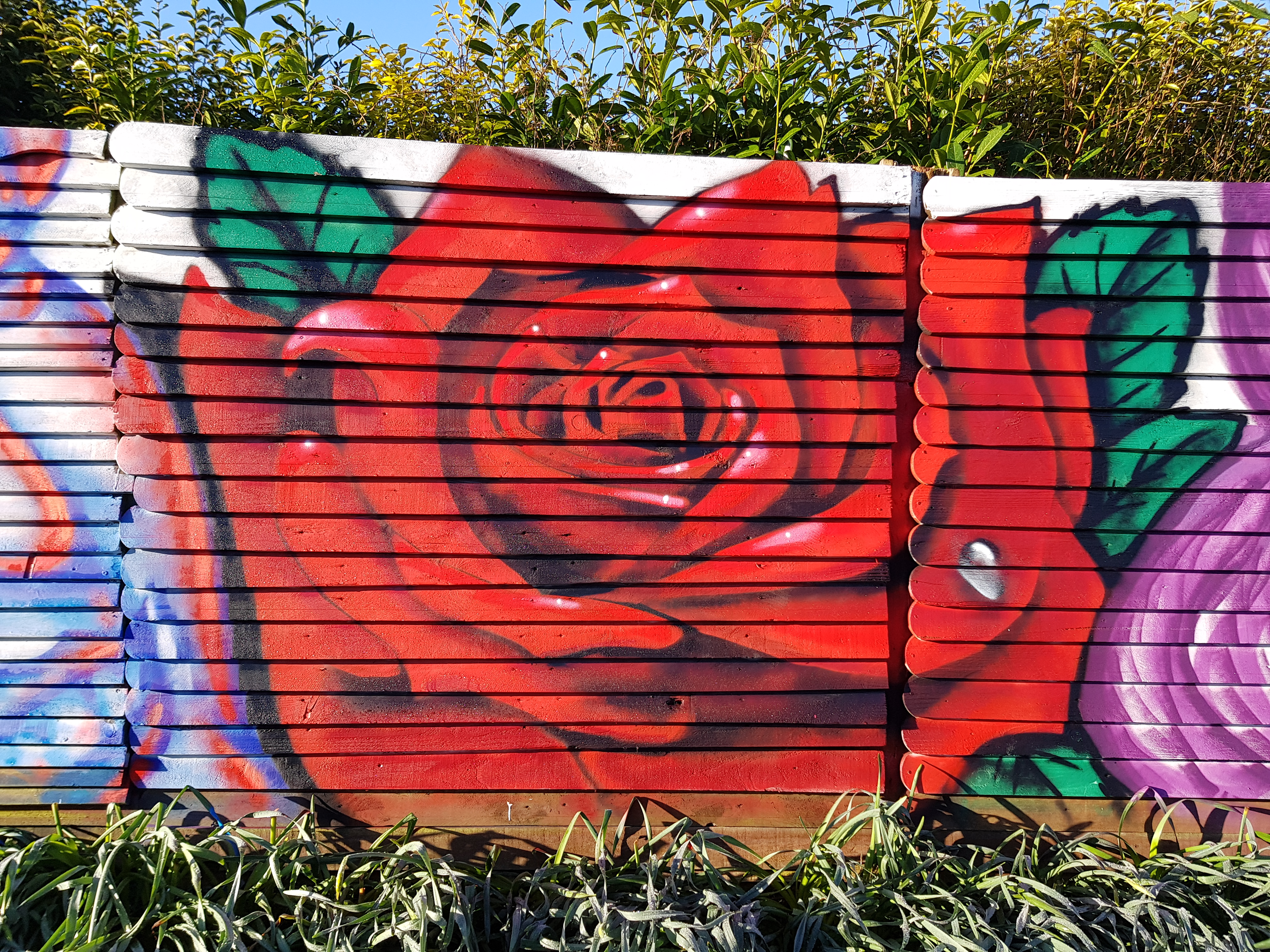 Large exterior garden centre mural featuring flowers and greenery painted in Dublin by ZAP Art