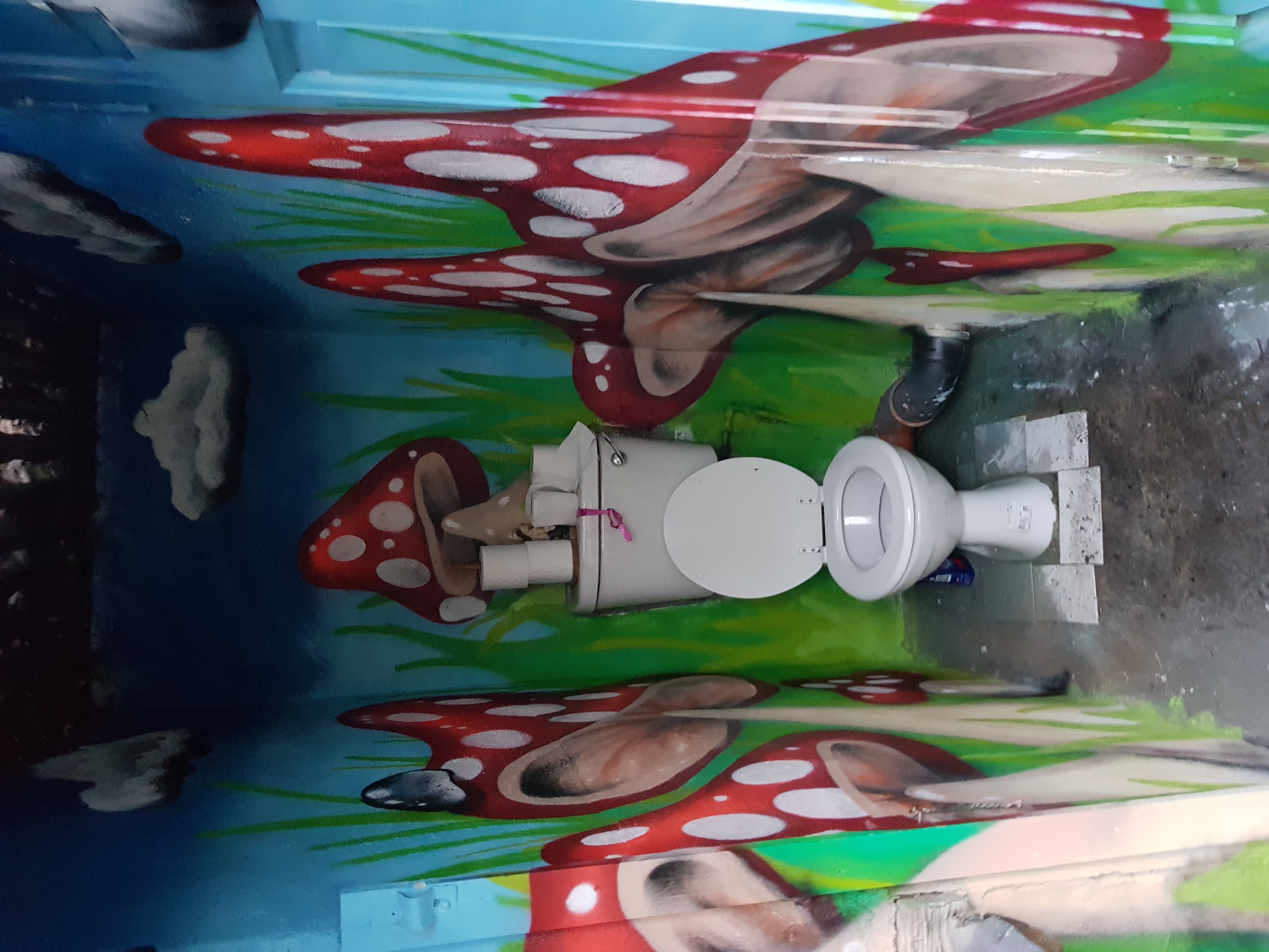 Professional outdoor mural with nature scenes painted on a Dublin garden centre wall by ZAP Art